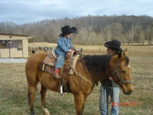 Caleb, George the horse and Dad